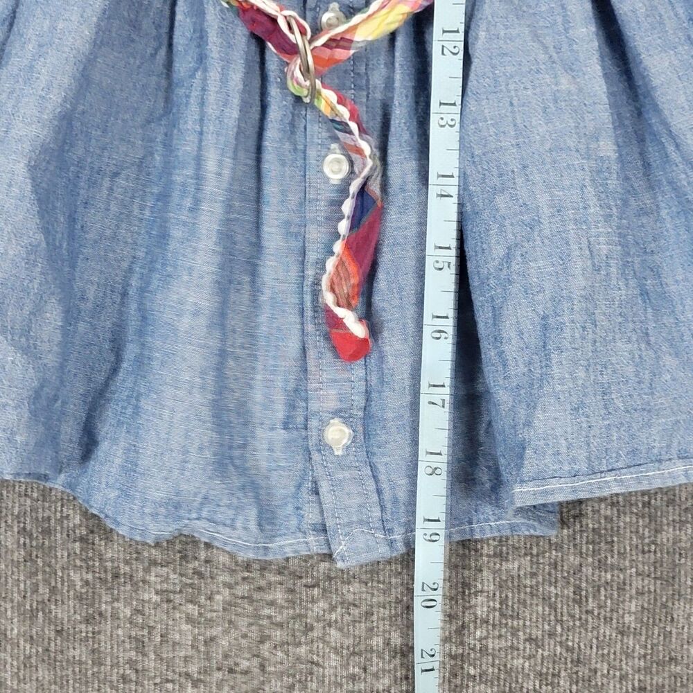 Polo Ralph Lauren Shirt Dress Girls 2T Blue Denim Chambray Button Up Flesh Pony - Picture 5 of 13